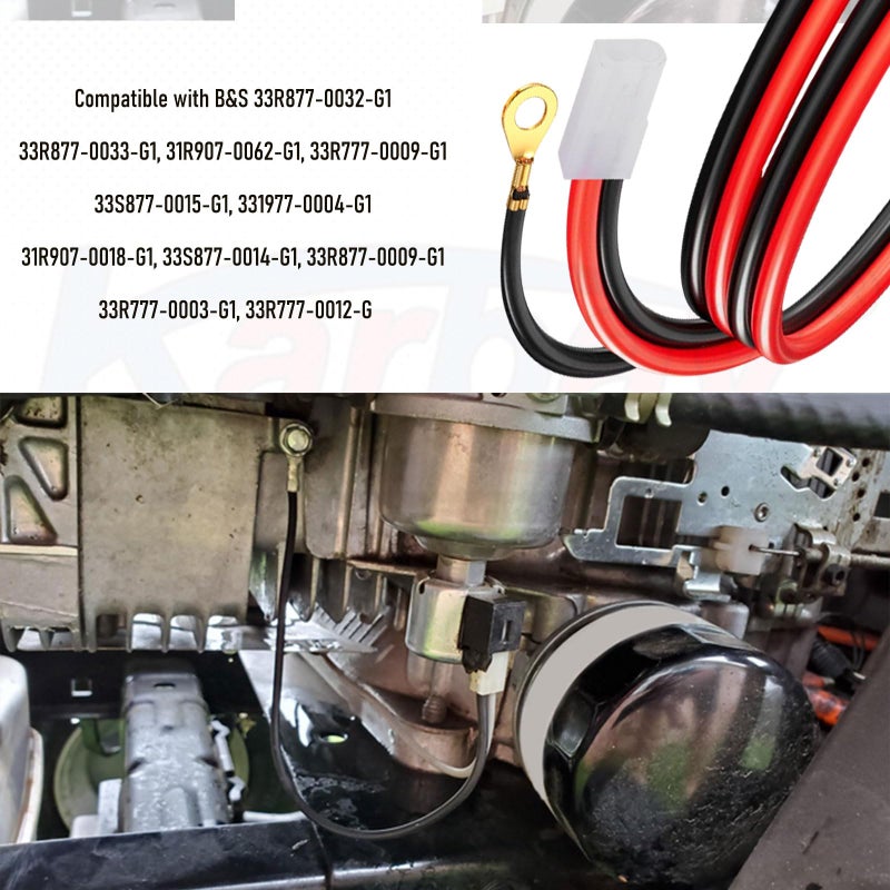 Karbay 846639 Fuel Shut-Off Solenoid for B&S Engine - Compatible with John D-eere Hu sqvarna Craftsman Mower, Included Wiring Harness, Replaces 694393 692734 497672 497157 495733 - Image 4